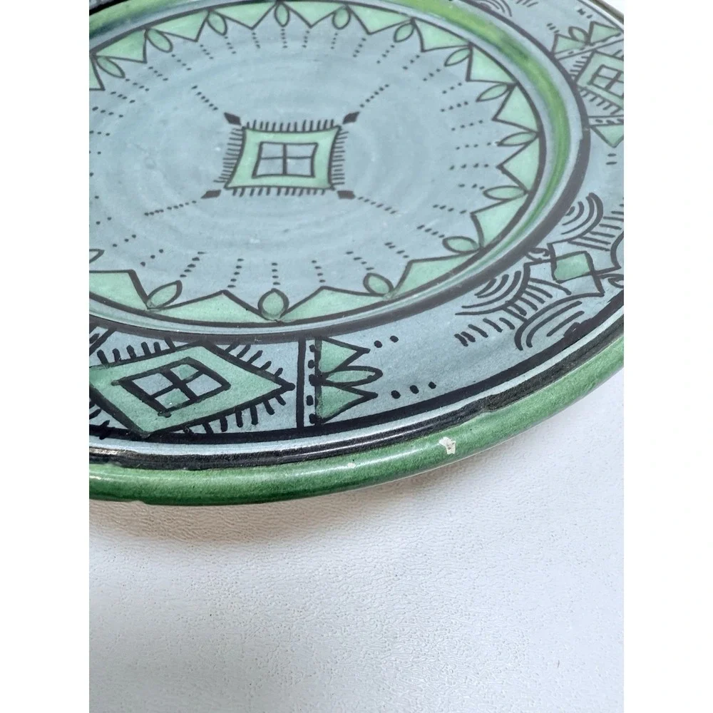(2)‎ Moroccan Ceramic Plate Salad Pasta Bowl Serving Handmade Wall Decor